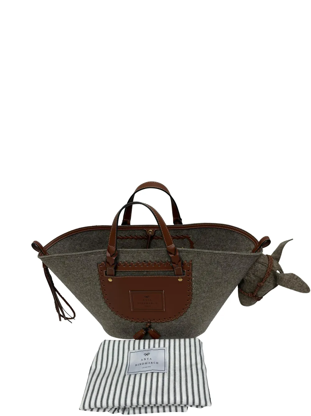 Anya Hindmarch Donkey motif felt tote bag - Grigio
