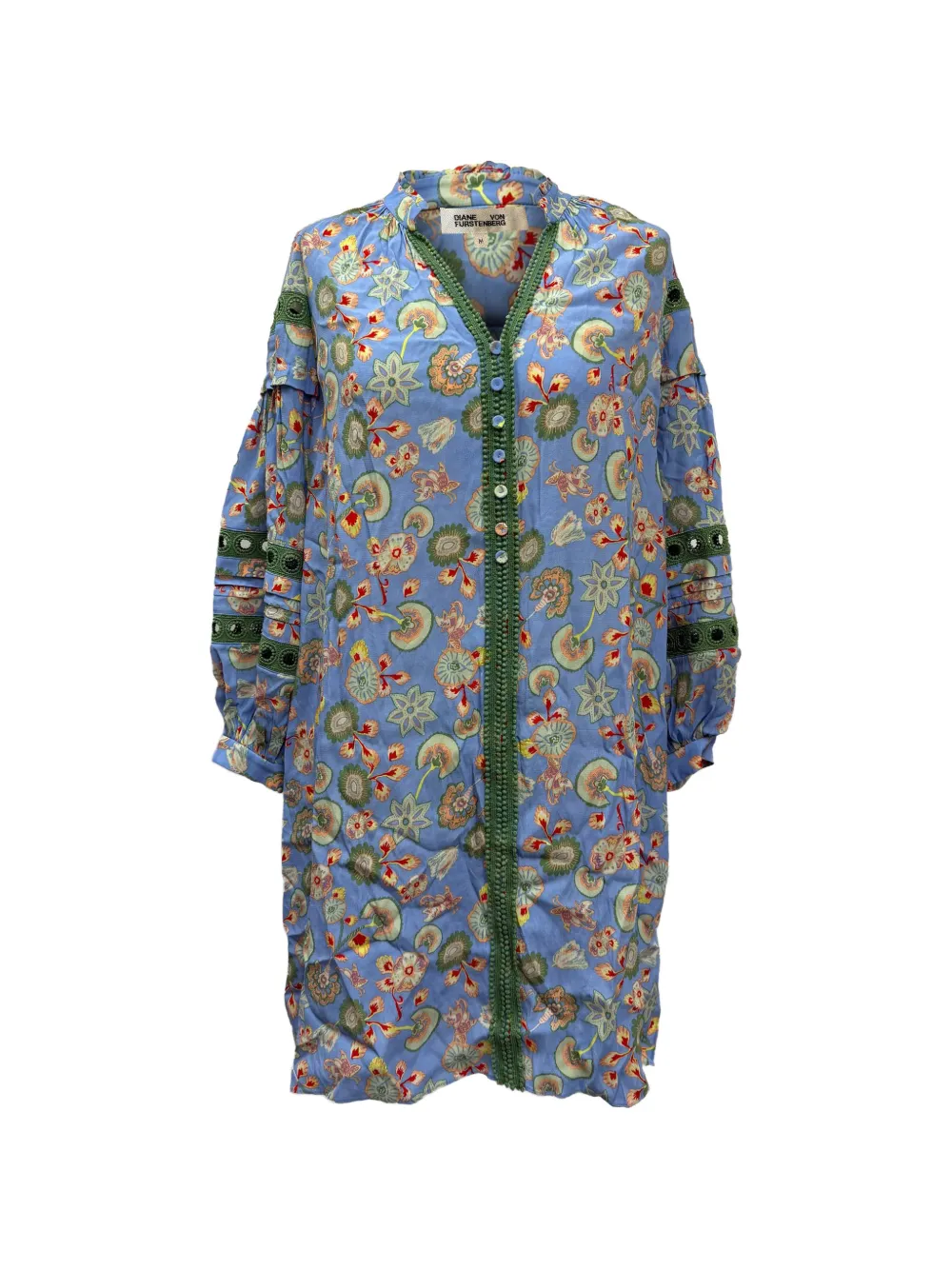 Diane Von Furstenberg Vintage Jessica crochet-trimmed dress - Blu