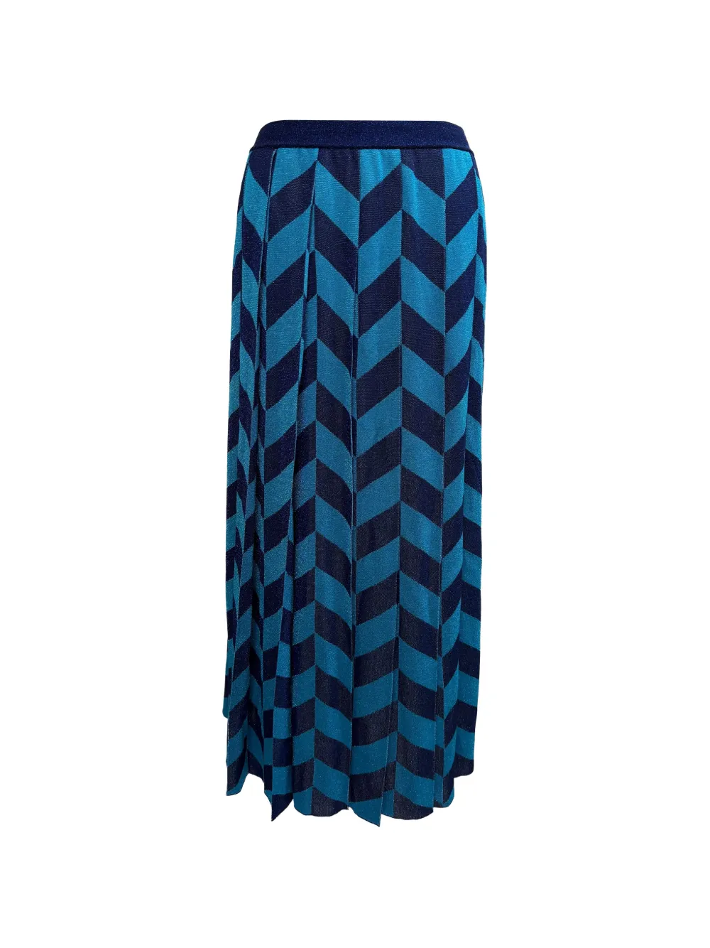 Gucci Pre-Owned pleated chevron-print skirt - Blu