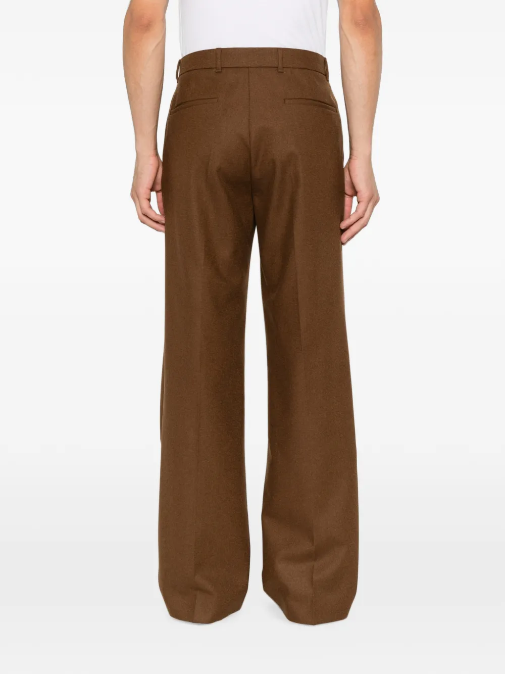 SANDRO Geplooide broek met riemlussen Bruin
