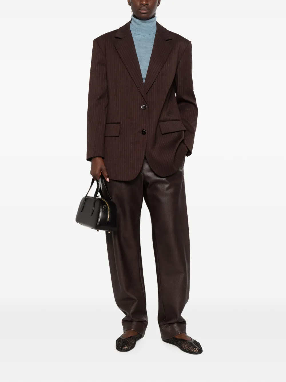 SANDRO Blazer met krijtstreep Bruin