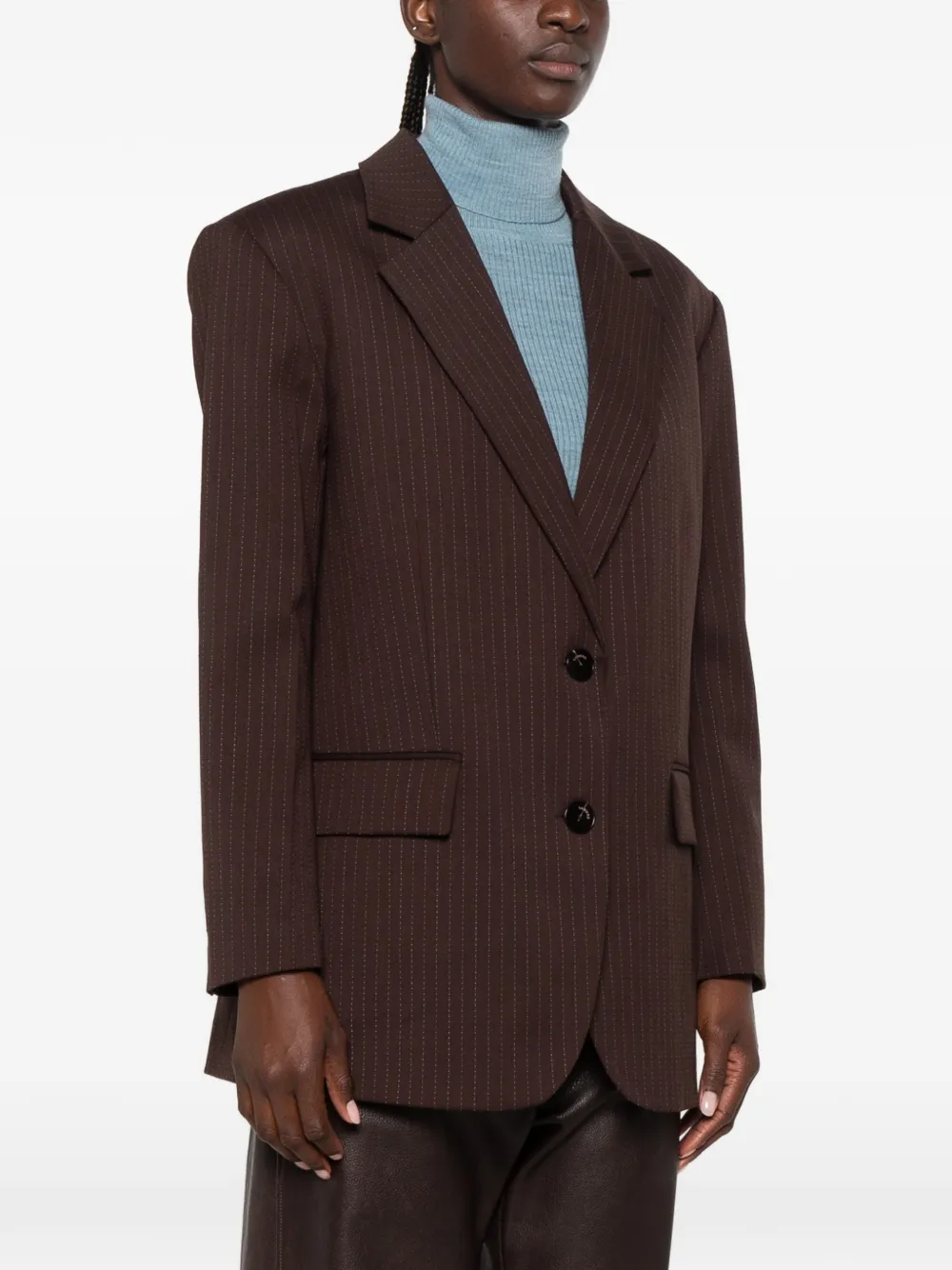 SANDRO Blazer met krijtstreep Bruin