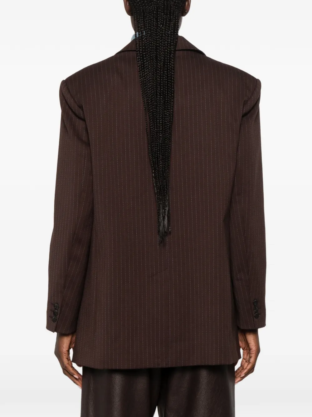 SANDRO Blazer met krijtstreep Bruin