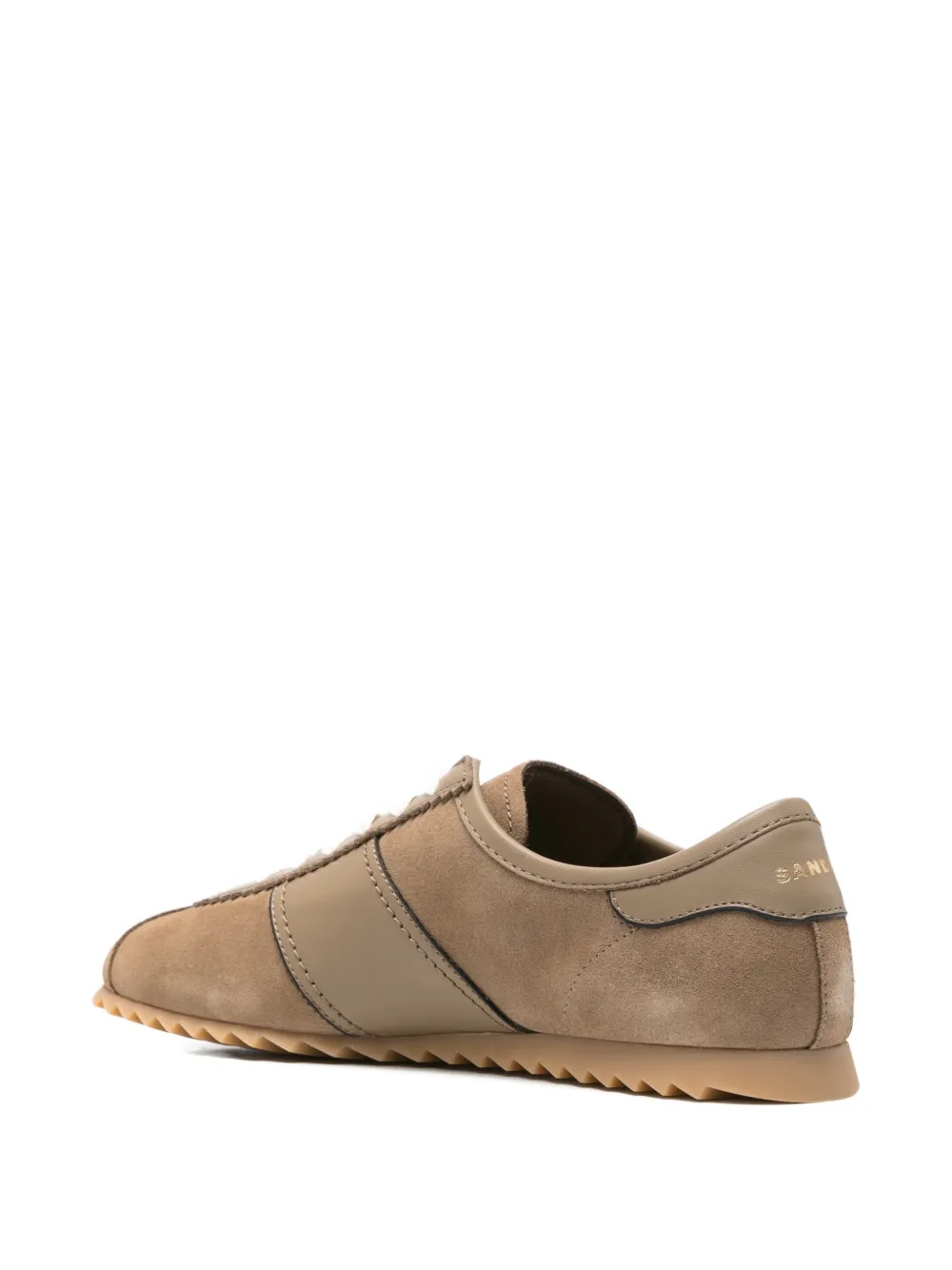 SANDRO Sneakers met vlakken en ronde neus Bruin