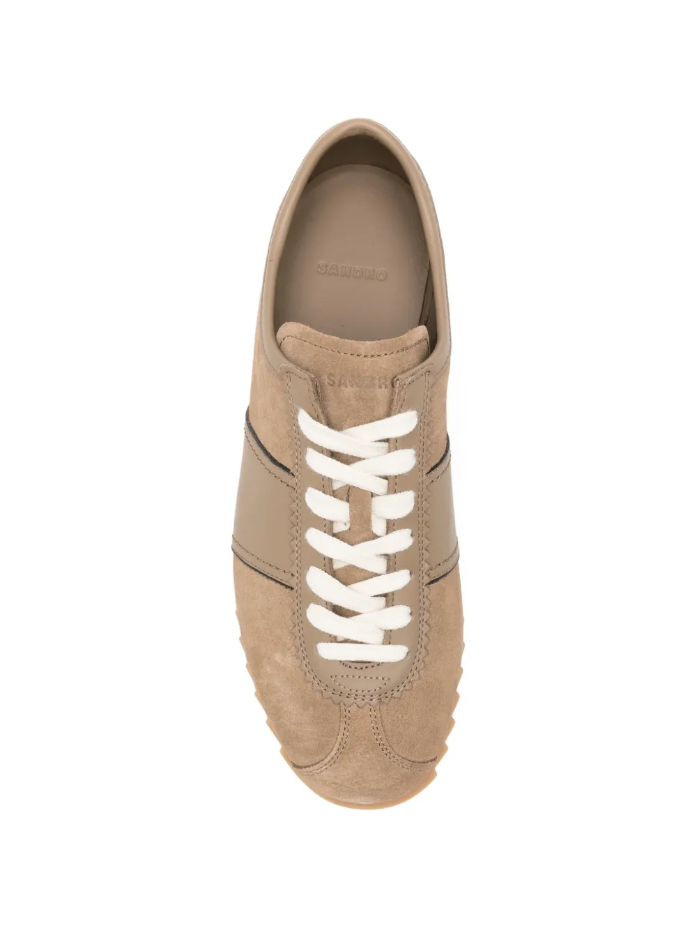 SANDRO Sneakers met vlakken en ronde neus Bruin