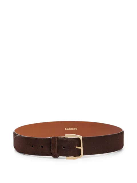 SANDRO suede buckle-fastening belt