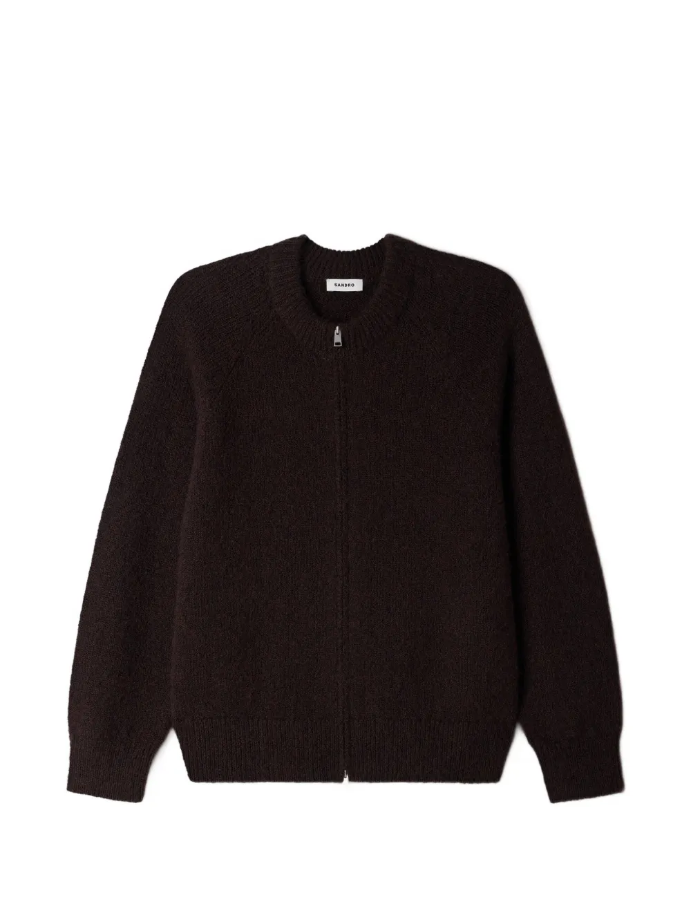 SANDRO zip-up bomber cardigan - Marrone