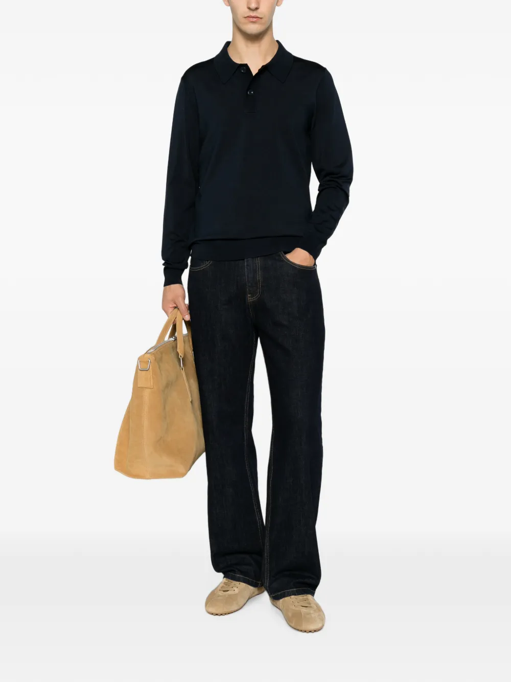 SANDRO Poloshirt met lange mouwen Blauw