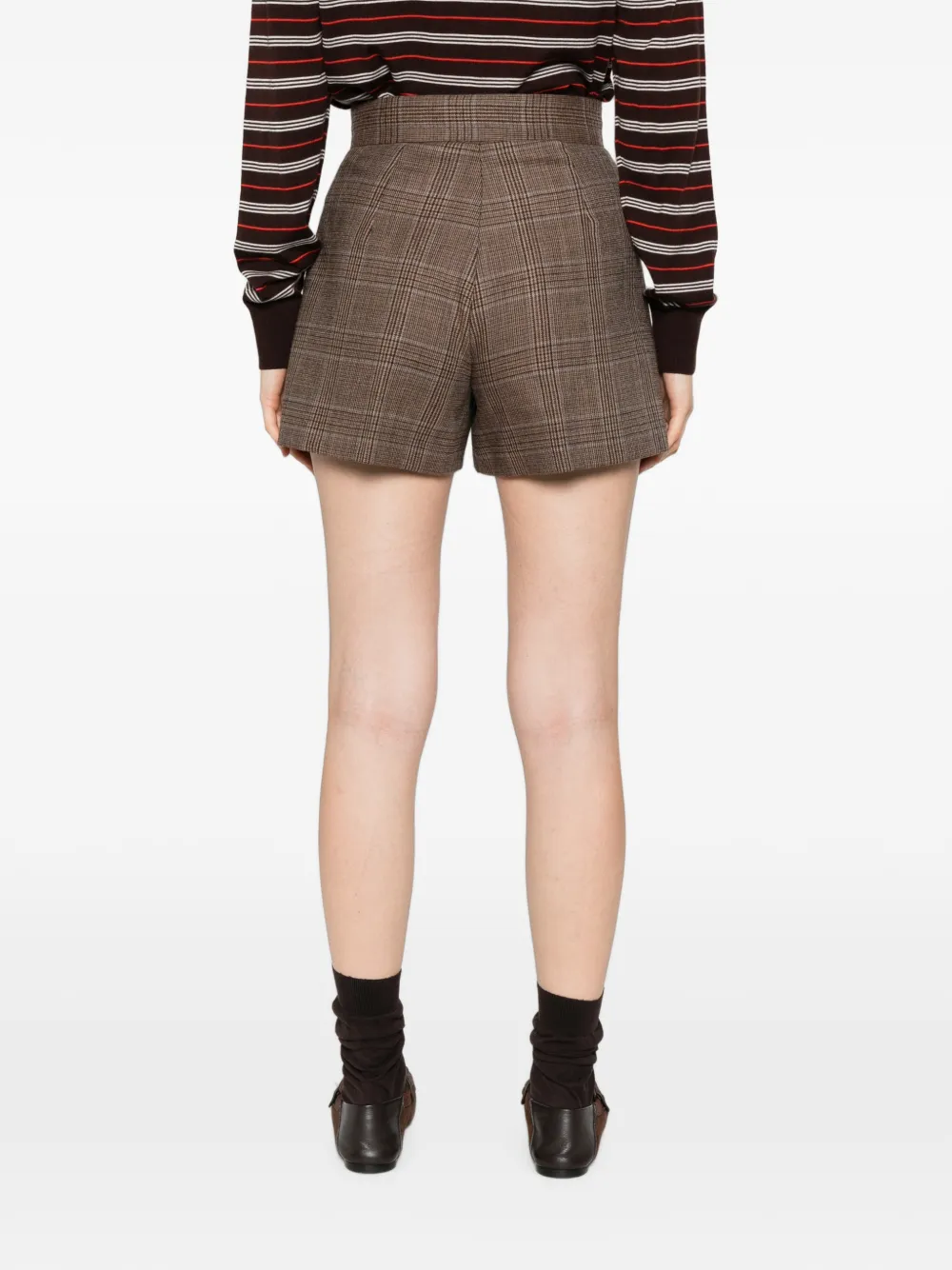 SANDRO Geruite shorts Bruin