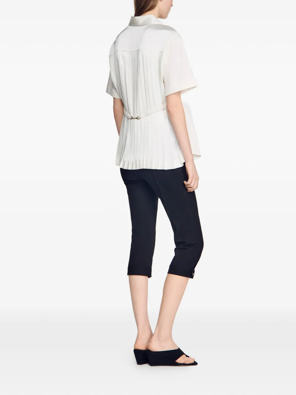 SANDRO Oversized blouse met geplooide rug Wit