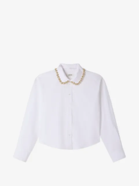 SANDRO beaded-collar shirt