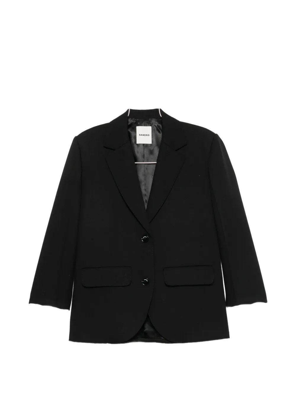 SANDRO satin-back wool blazer - Black