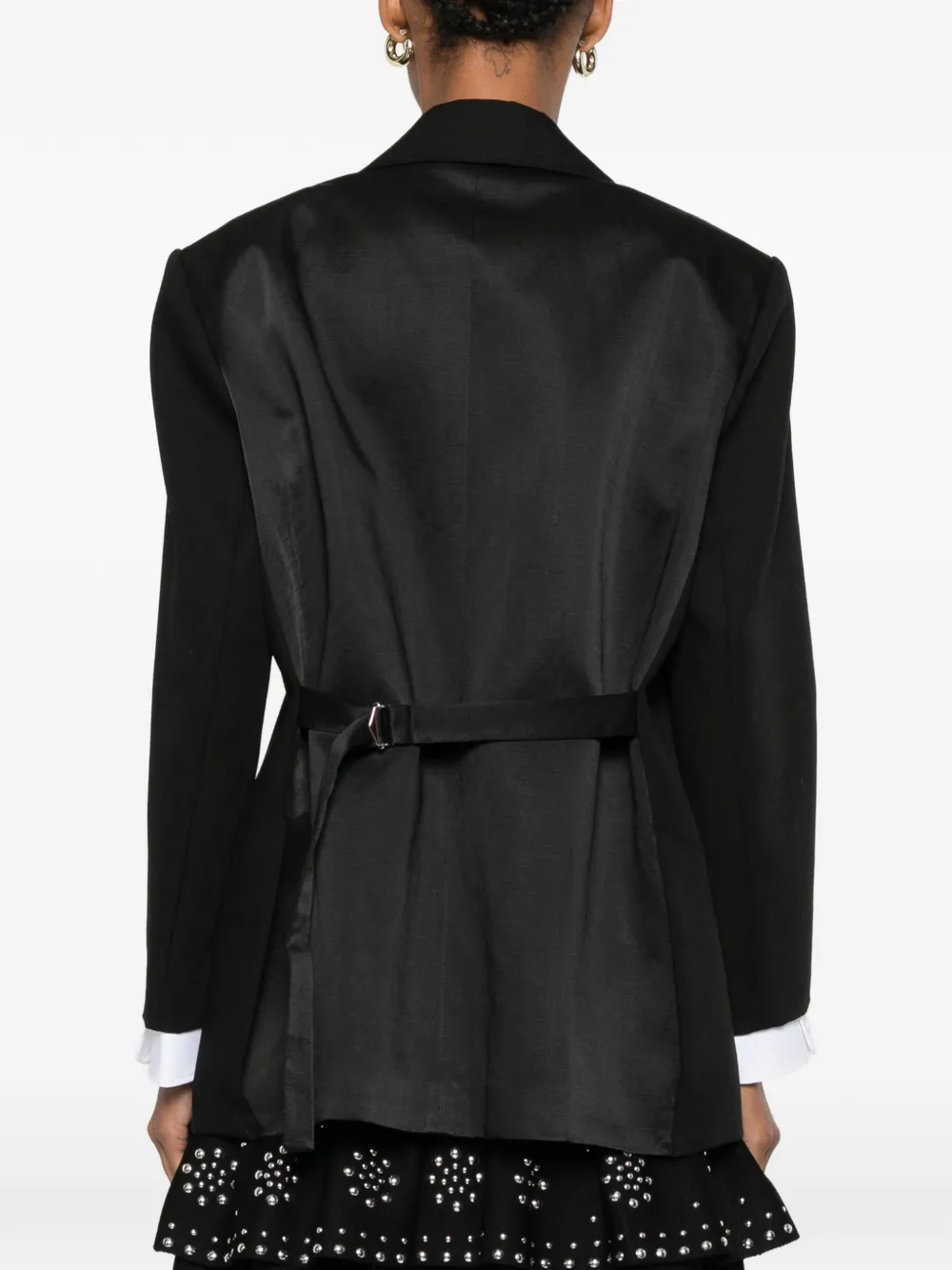 SANDRO Wollen blazer met satijnen rug Zwart