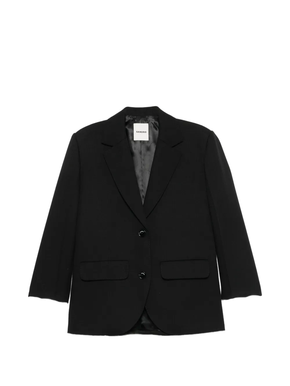 SANDRO satin-back wool blazer - Schwarz