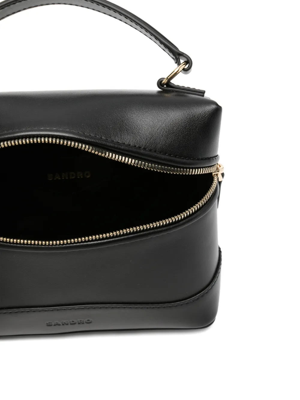 SANDRO Leren mini-tas met ritssluiting Zwart