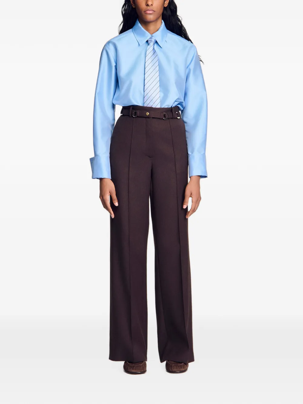 SANDRO Straight broek Bruin