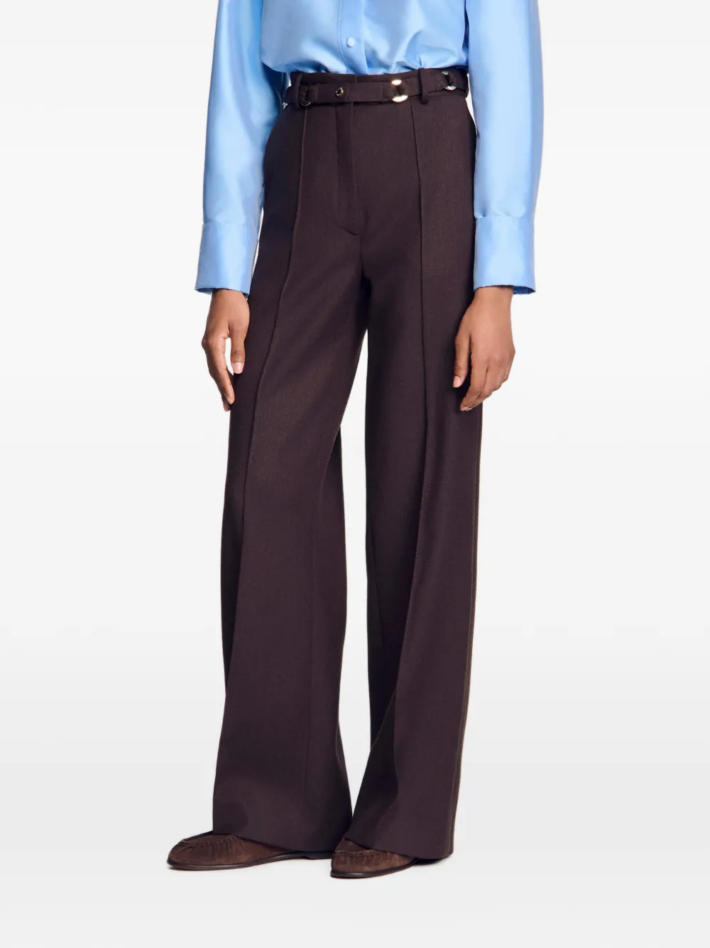 SANDRO Straight broek Bruin