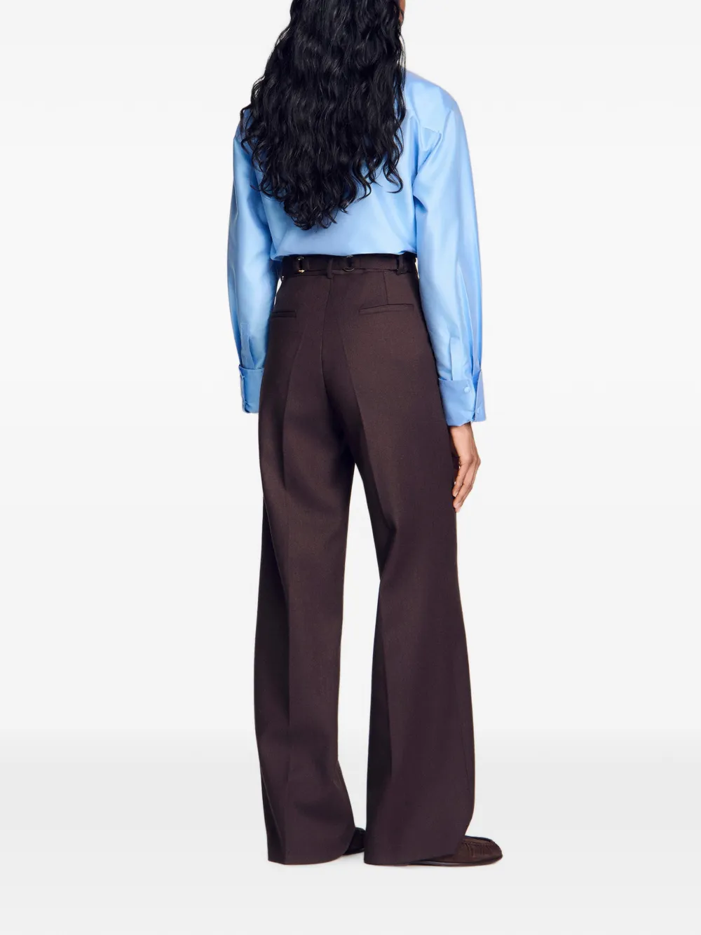 SANDRO Straight broek Bruin