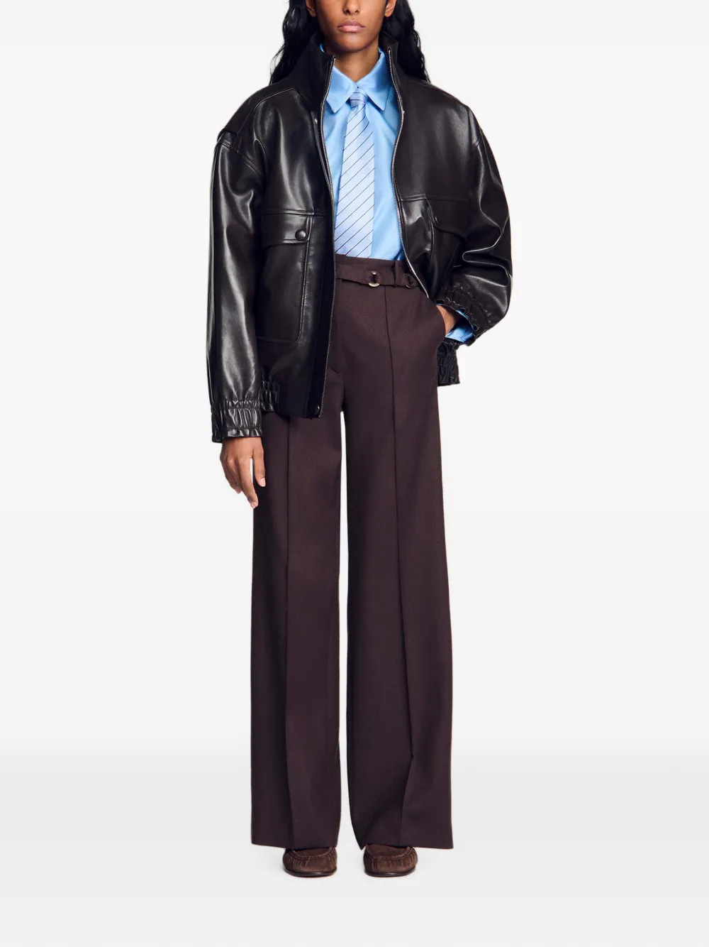SANDRO Straight broek Bruin