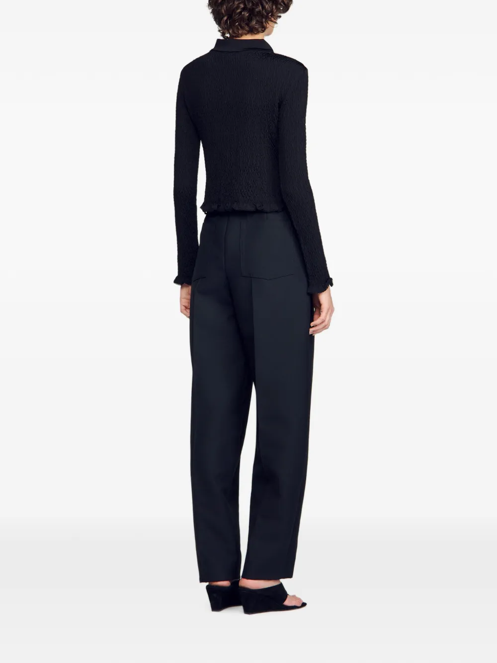 SANDRO Blouse verfraaid met kristal Zwart