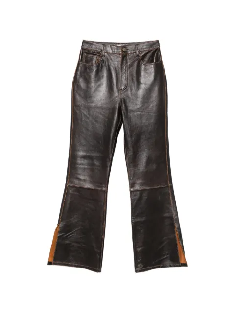 SANDRO split-hem leather trousers