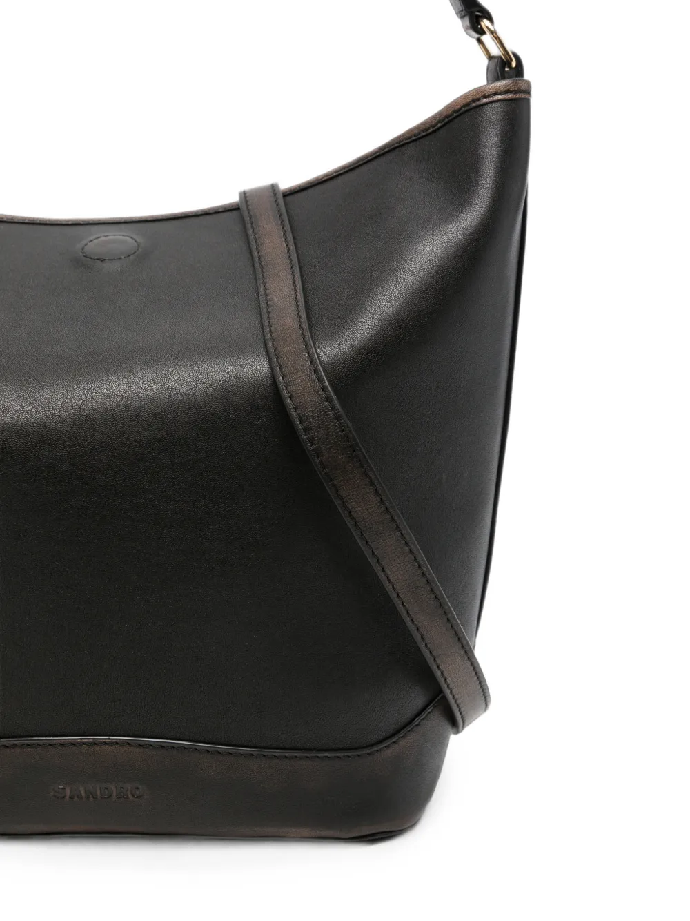 SANDRO Leren bucket-tas Bruin