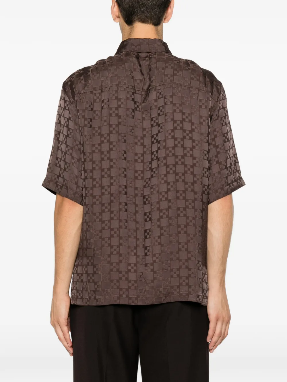 SANDRO Overhemd met monogram-print Bruin