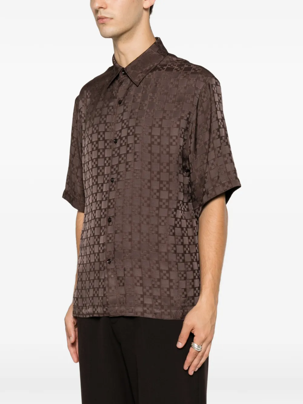 SANDRO Overhemd met monogram-print Bruin
