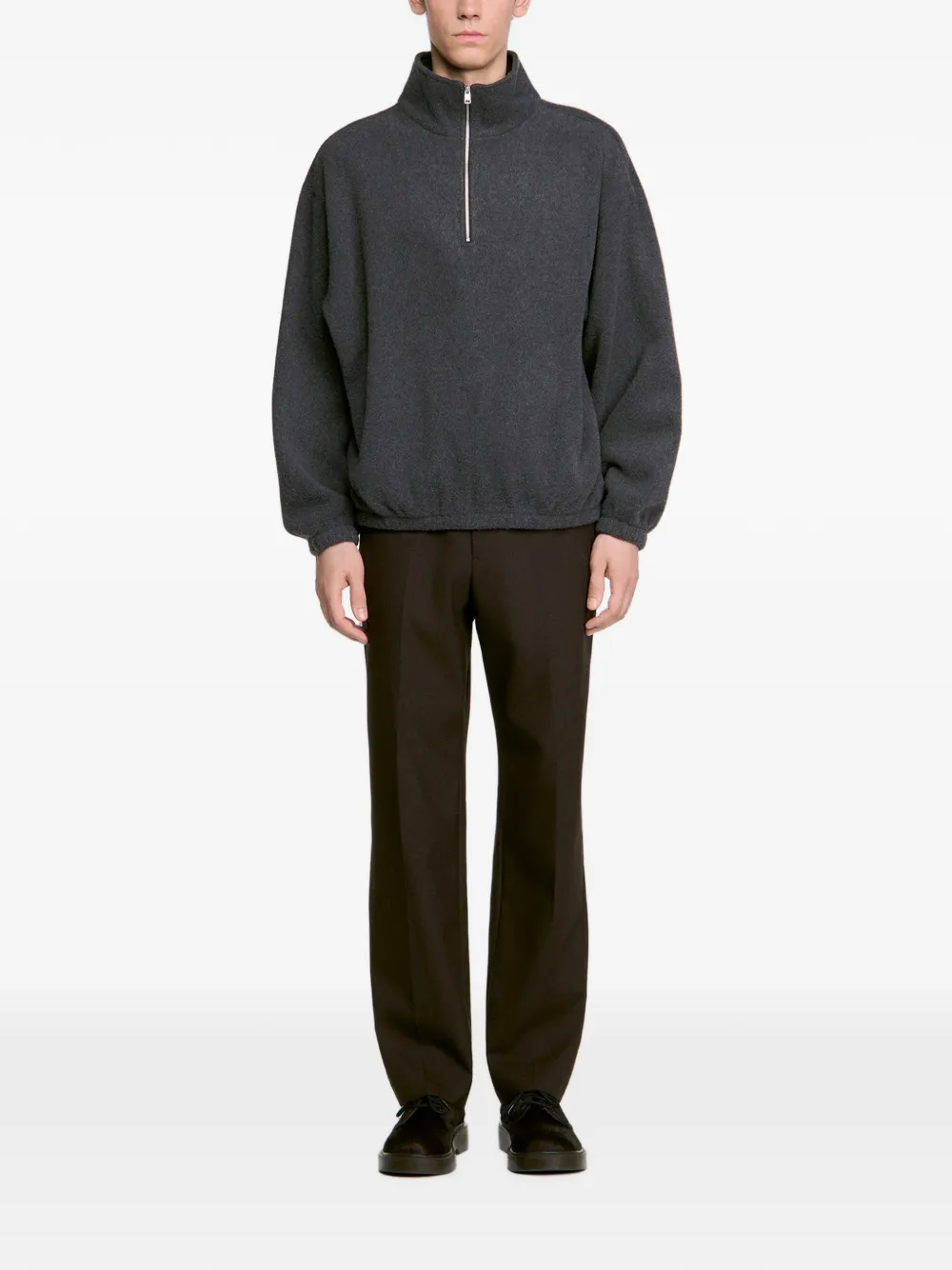 SANDRO Sweater met opstaande kraag en rits Grijs