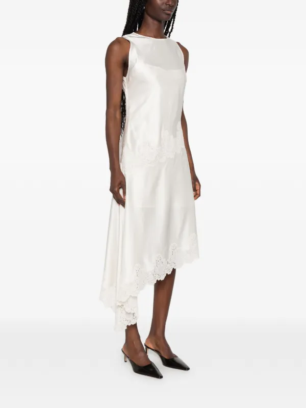 sandro asymmetric dress lace-trim Midi | Neutrals Maxi dress
