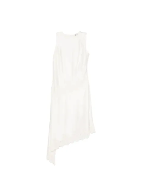 SANDRO lace-trim asymmetric midi dress
