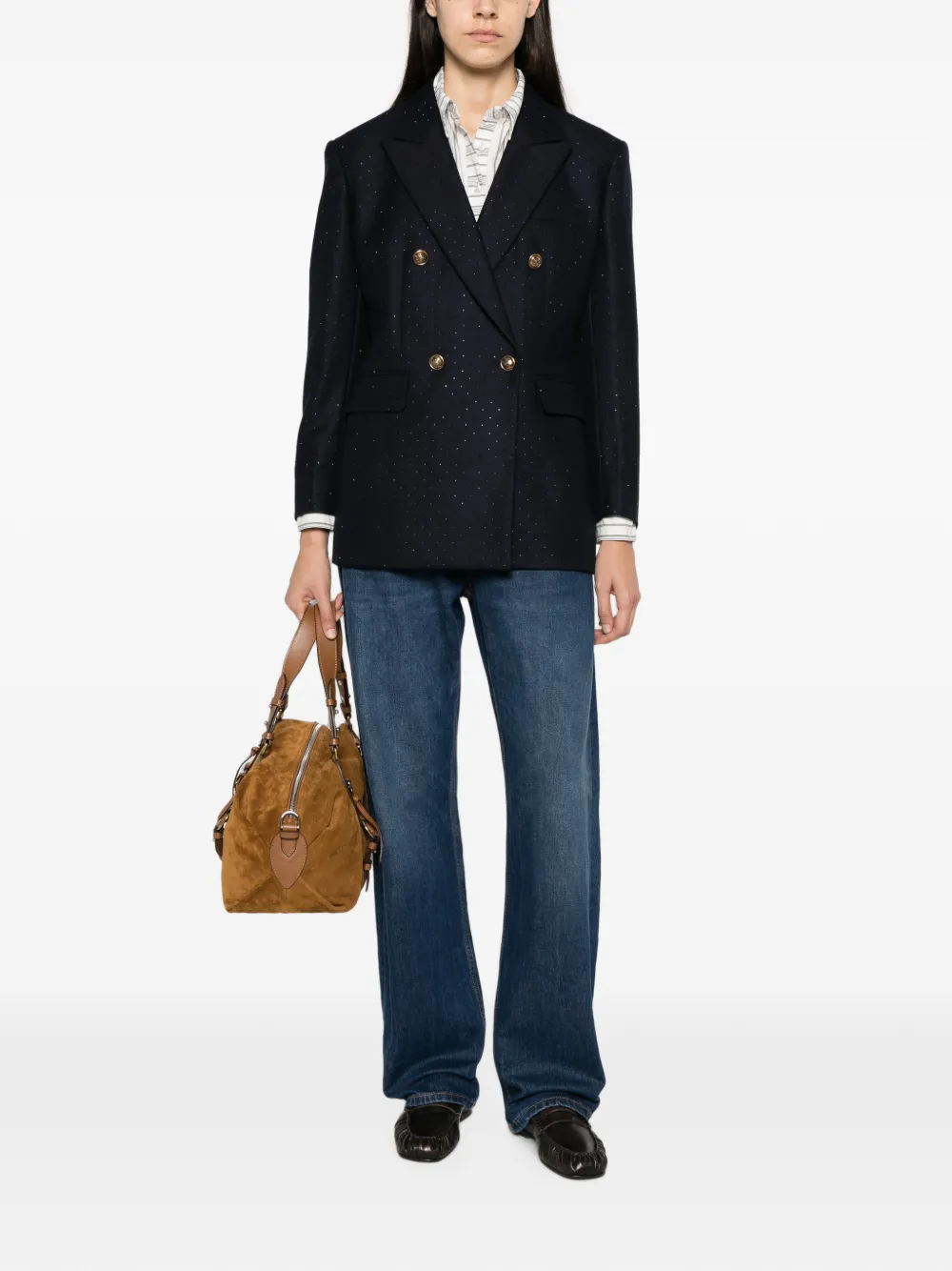 SANDRO Blazer verfraaid met stras Blauw
