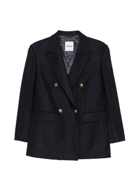 SANDRO rhinestone-embellished double-breasted blazer