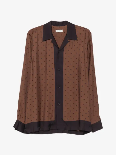 SANDRO camisa con monograma y cuello de tiburón
