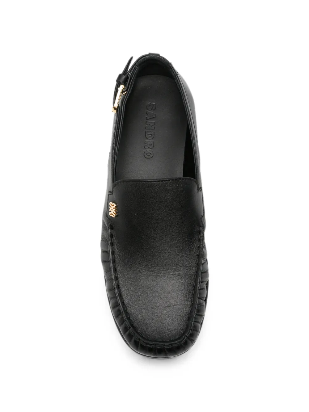 SANDRO Leren loafers Zwart