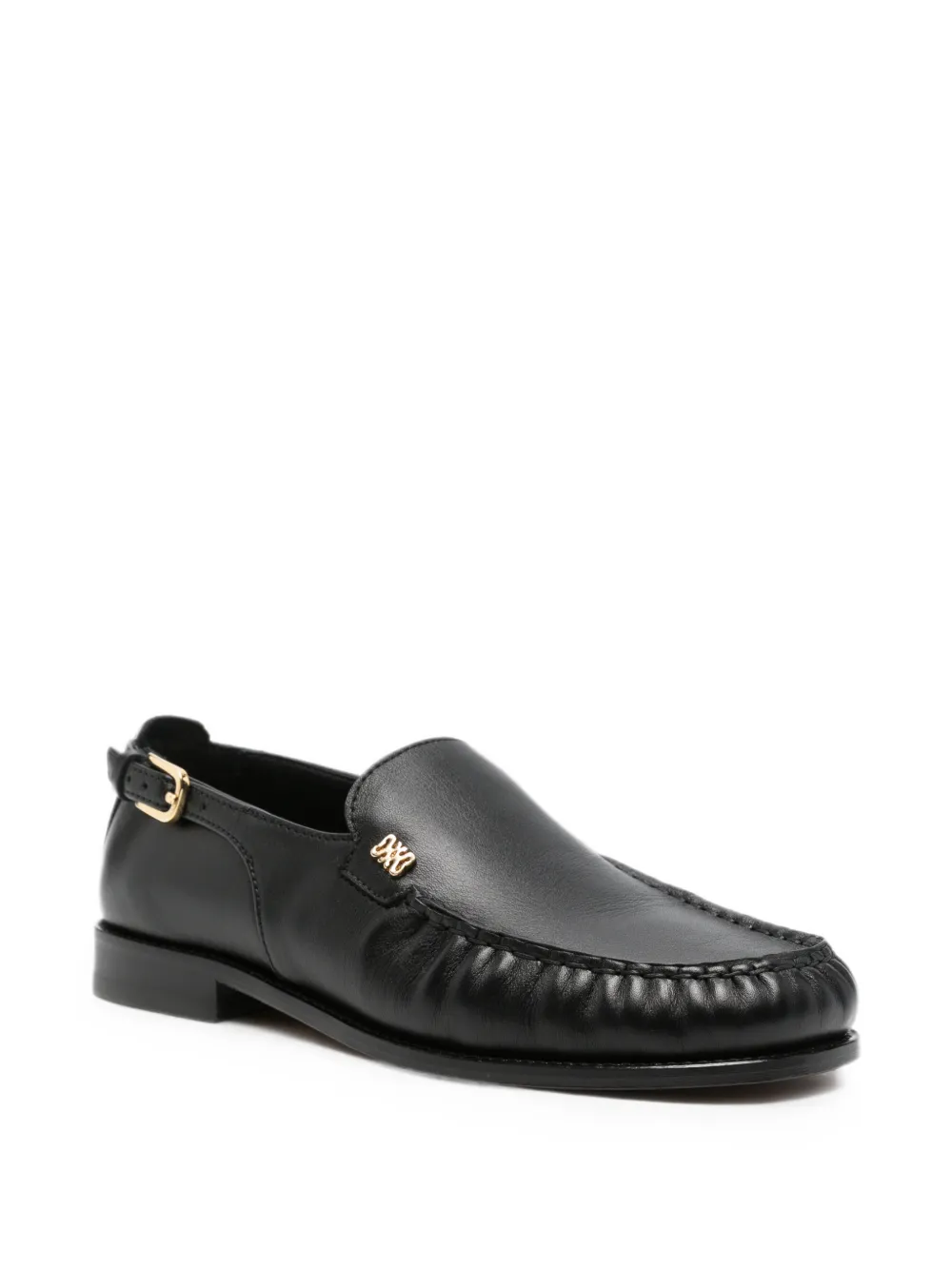 SANDRO Leren loafers Zwart