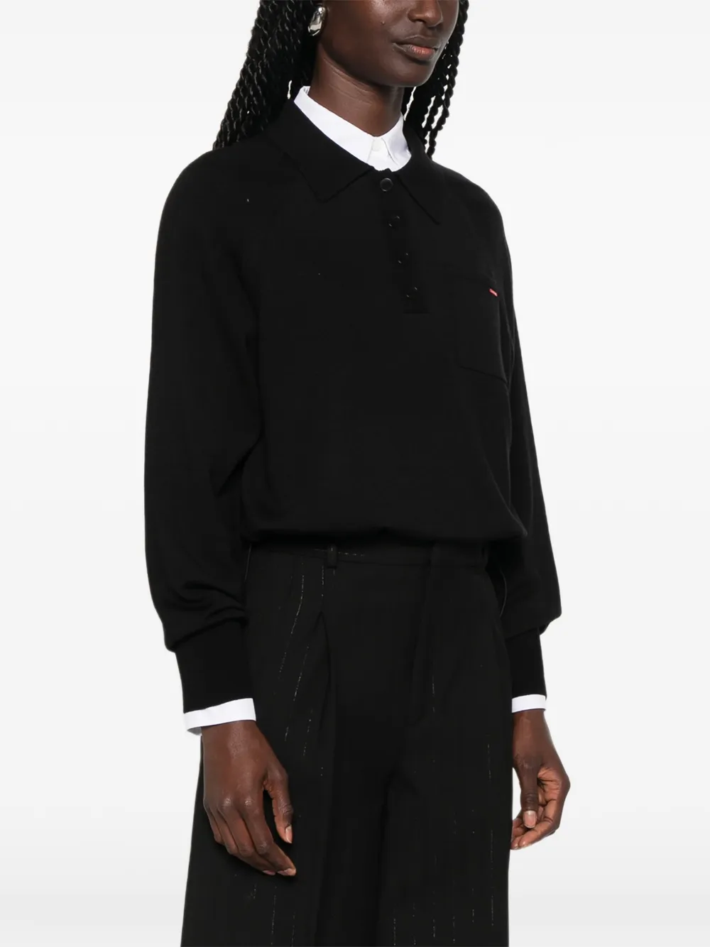 SANDRO Polotop met logopatch Zwart