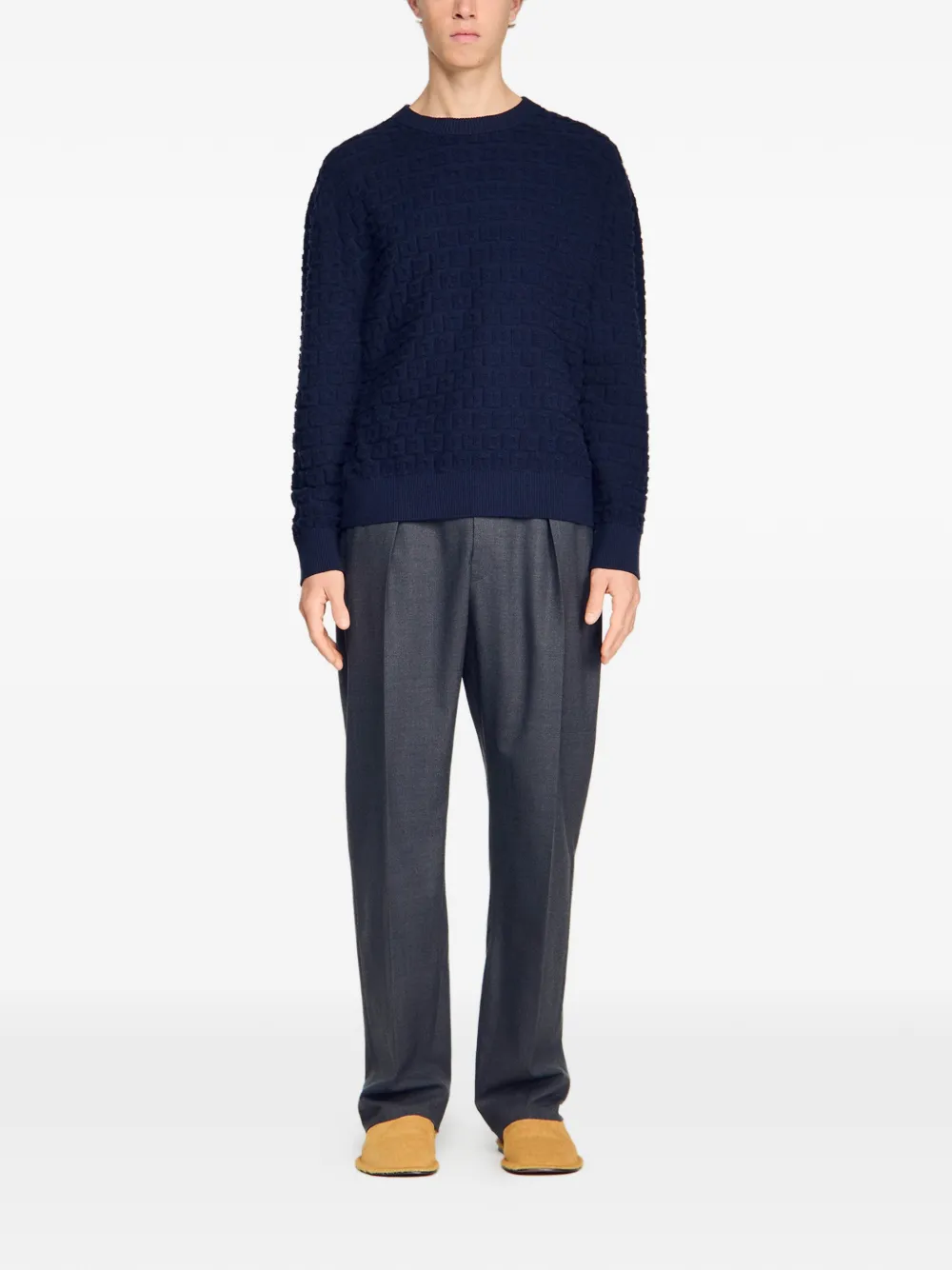 SANDRO Trui met jacquard Blauw