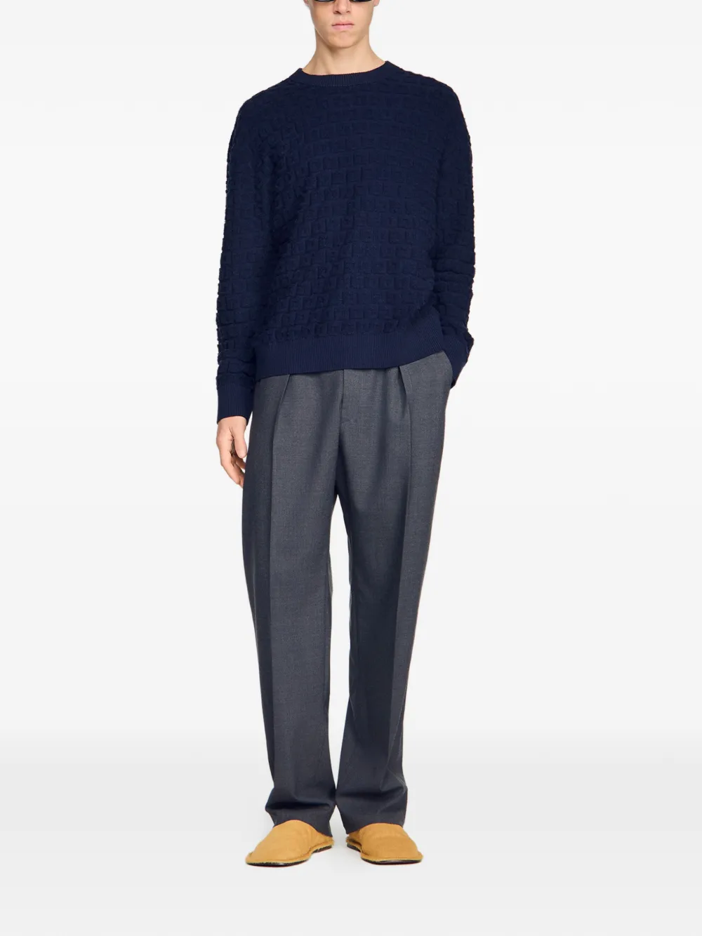  Sandro Pull En Jacquard - Bleu 