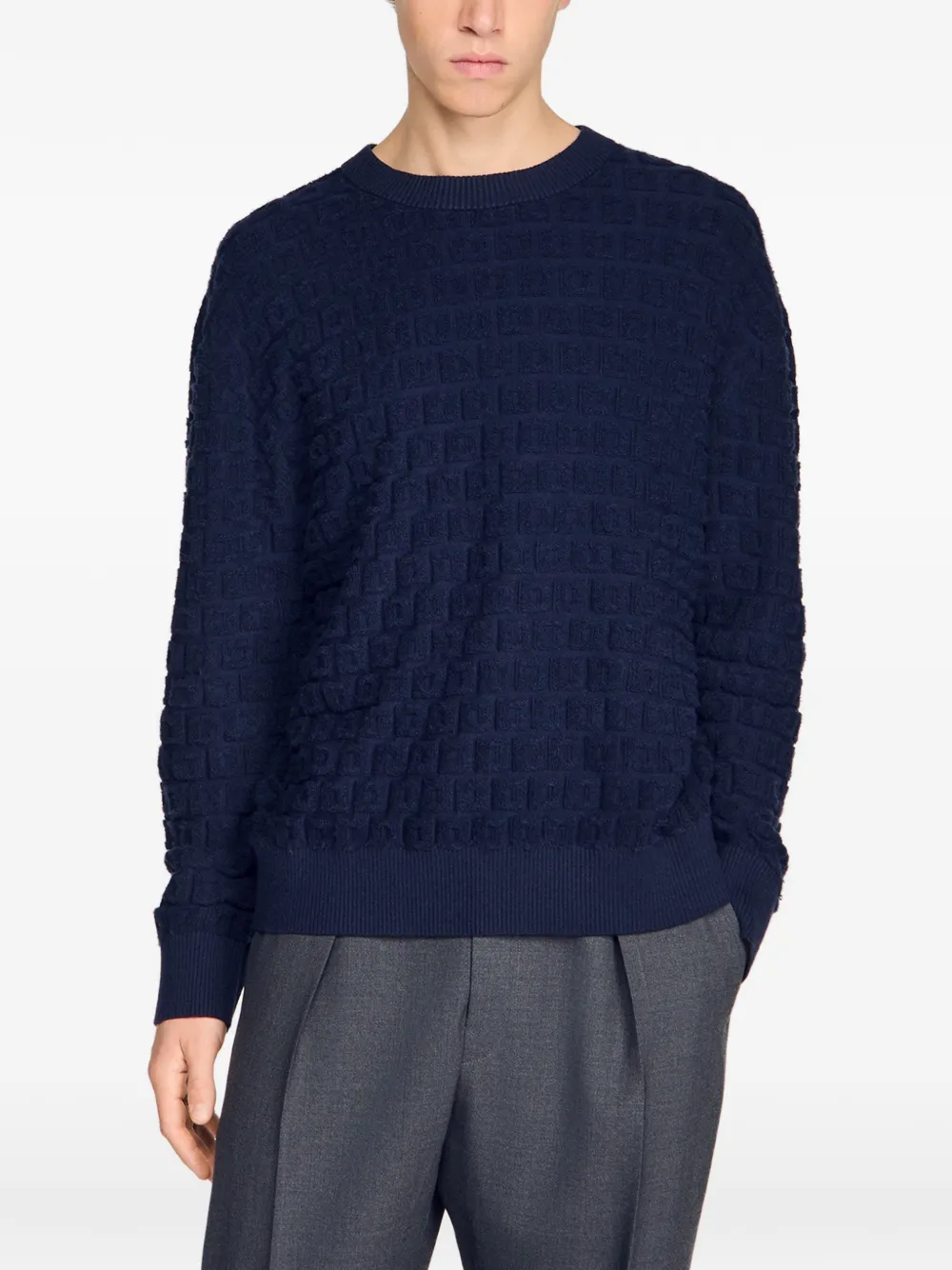 SANDRO Trui met jacquard Blauw