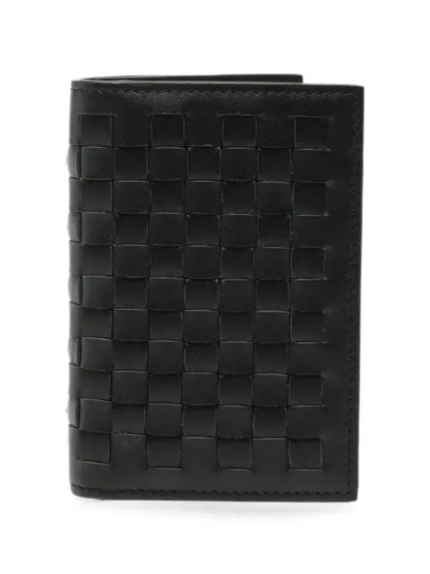 SANDRO woven leather cardholder 