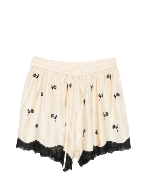 SANDRO embroidered lace-trim shorts