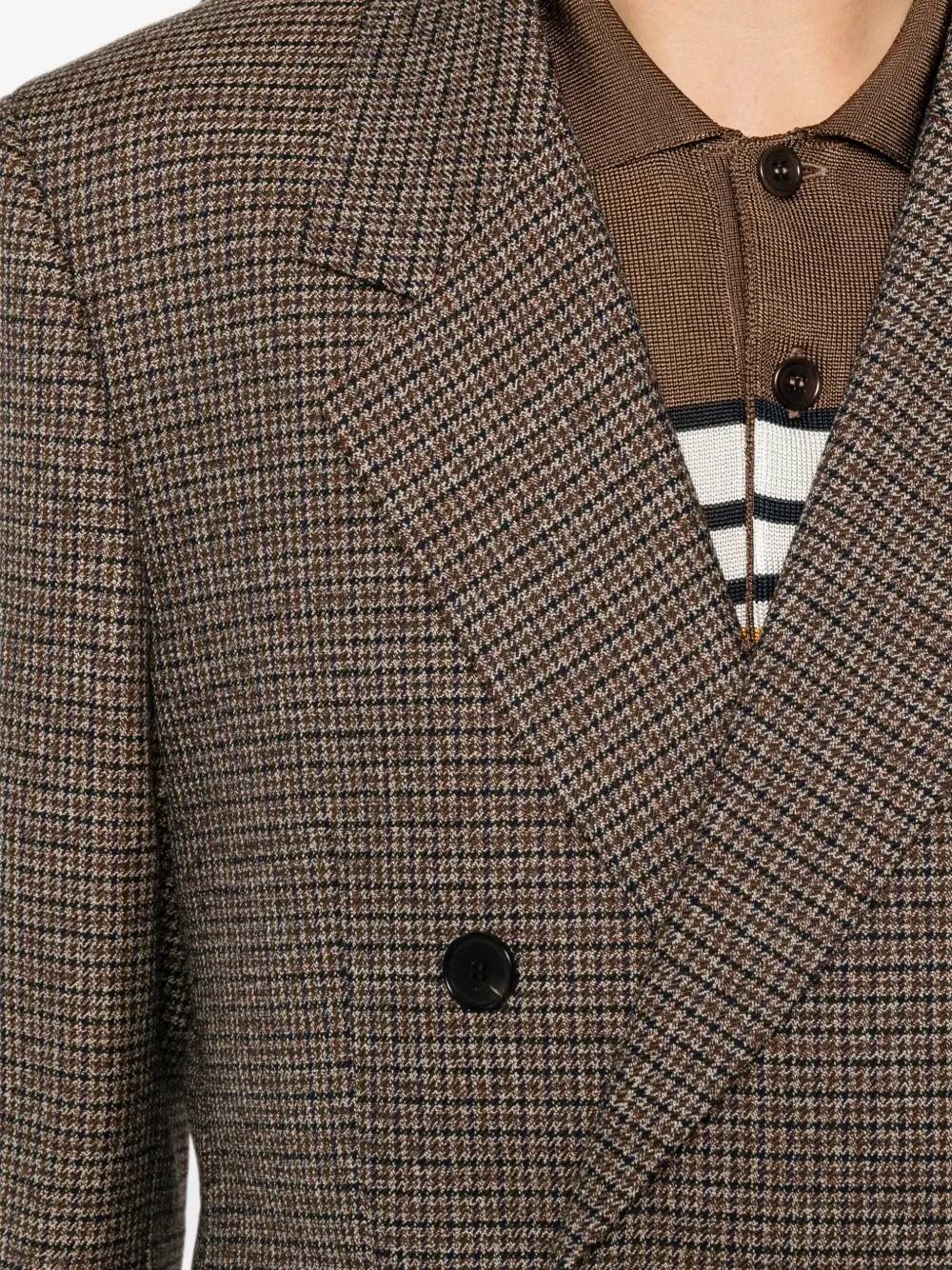 SANDRO Blazer met pied-de-poule print Bruin