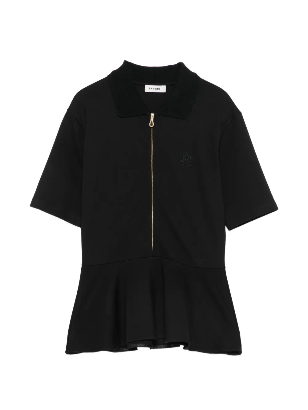 SANDRO Polo con zip - Nero