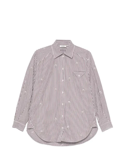 SANDRO oversized striped rhinestone shirt