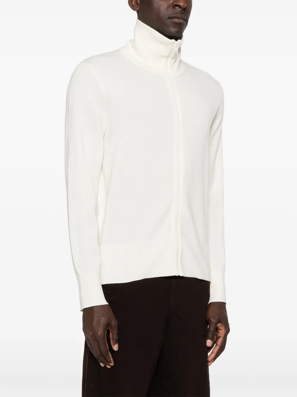 Sandro Zip Front Wool Cardigan In Neutral