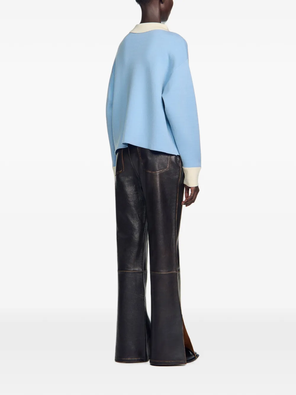 SANDRO Polotop met polokraag en knopen Blauw