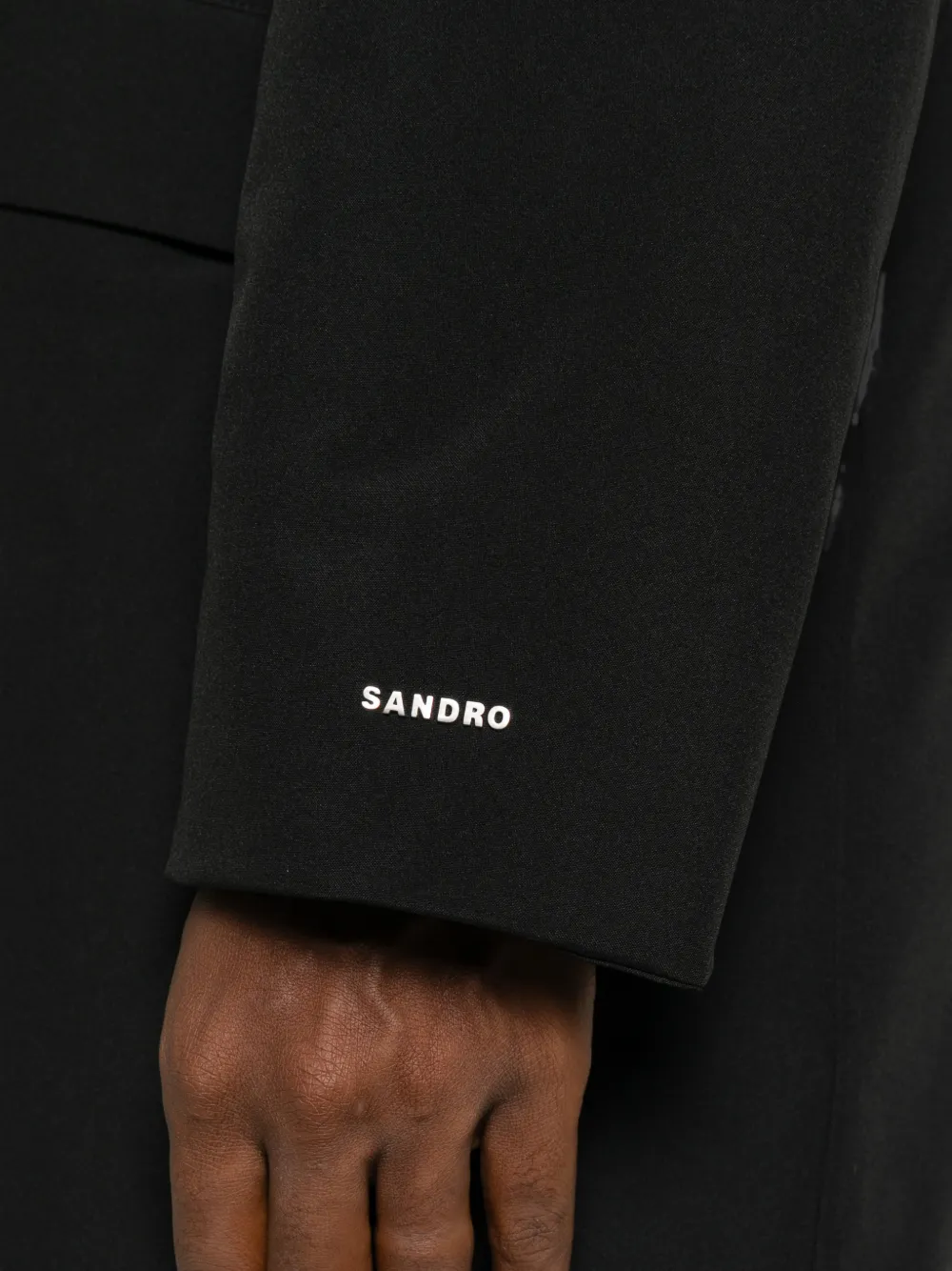 SANDRO Parka met opstaande kraag en capuchon Zwart