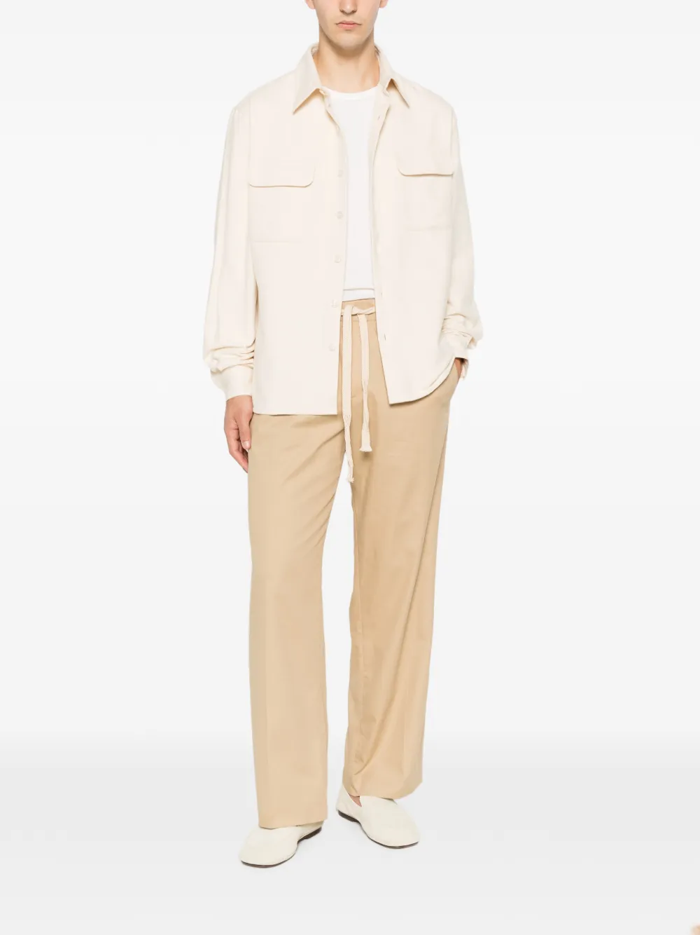 SANDRO Broek met trekkoordtaille Beige