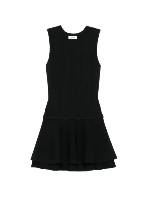 SANDRO ribbed ruffled-hem dress